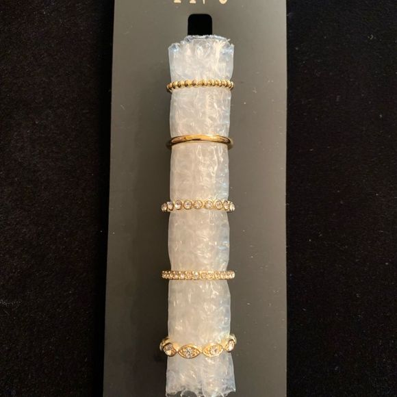 INC Goldstone Embellished five piece ring set - Picture 4 of 5